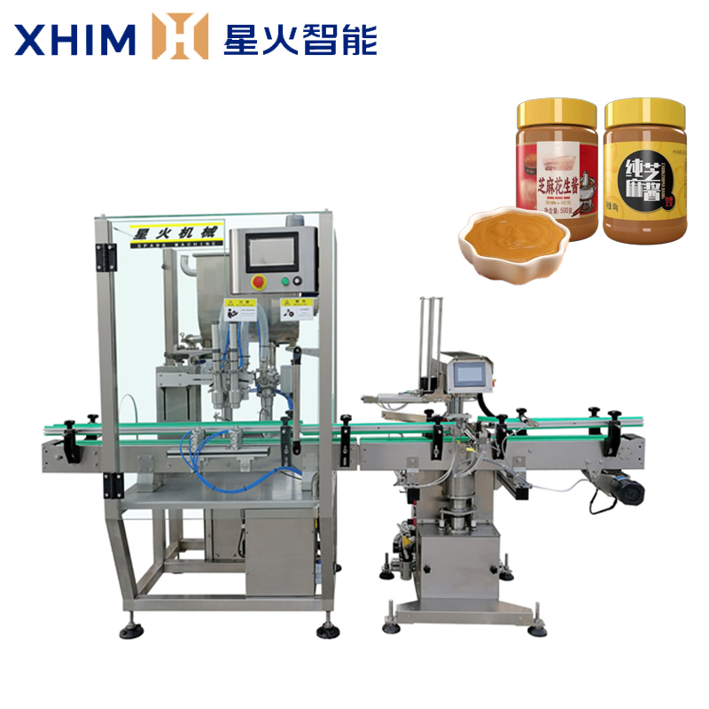 雙頭醬料灌裝旋蓋一體機-灌裝旋蓋機生